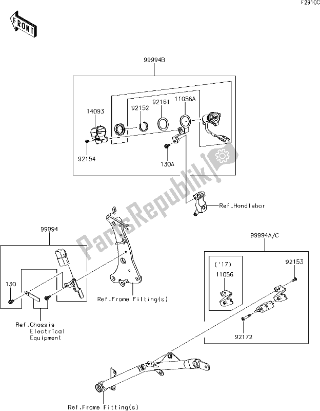 All parts for the 68 Accessory(helmet Lock Etc.) of the Kawasaki EN 650 Vulcan S 2018