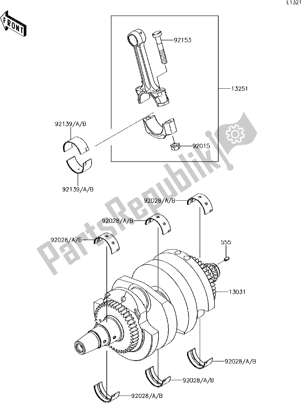 Todas as partes de 8 Crankshaft do Kawasaki EN 650 Vulcan S 2018