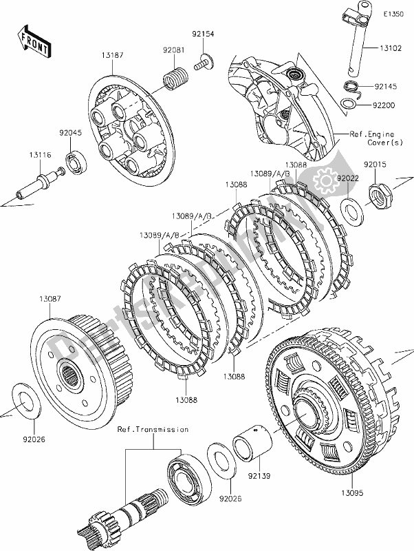 All parts for the 10 Clutch of the Kawasaki EN 650 Vulcan S 2019
