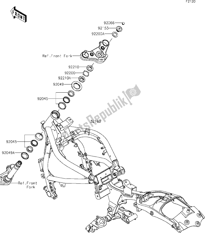 All parts for the 28 Frame of the Kawasaki EN 650 Vulcan S 2019