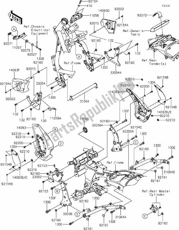 All parts for the 30-1frame Fittings of the Kawasaki EN 650 Vulcan S 2019