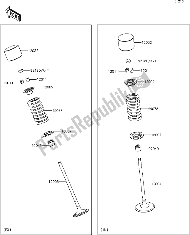 All parts for the 6 Valve(s) of the Kawasaki EN 650 Vulcan S 2019