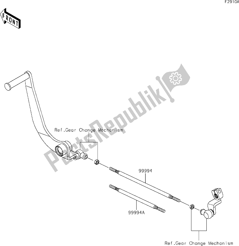 Alle onderdelen voor de 64 Accessory(tie Rod) van de Kawasaki EN 650 Vulcan S 2019