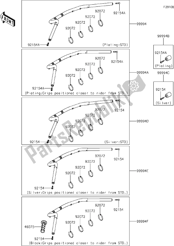 Alle onderdelen voor de 65 Accessory(handlebar) van de Kawasaki EN 650 Vulcan S 2019