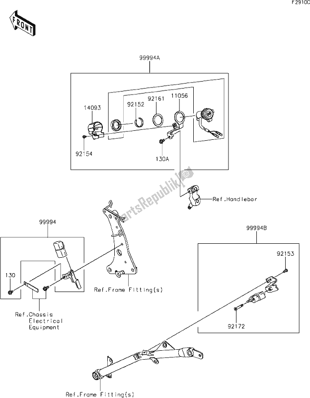 Todas las partes para 66 Accessory(helmet Lock Etc.) de Kawasaki EN 650 Vulcan S 2019