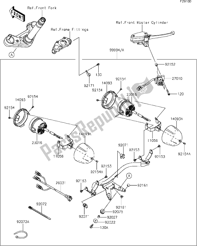 Alle onderdelen voor de 67 Accessory(sub Lamp) van de Kawasaki EN 650 Vulcan S 2019