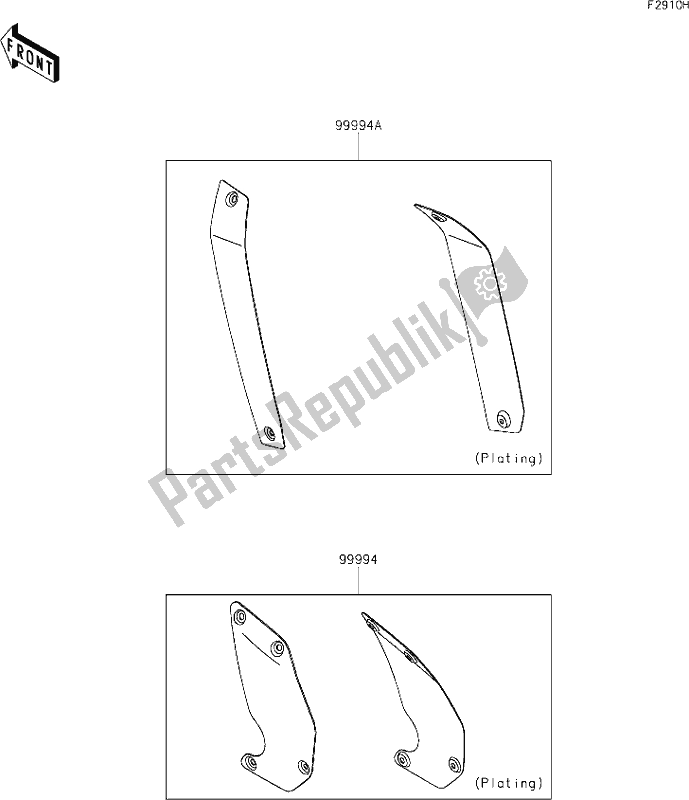 Todas as partes de 71 Accessory(outer Cover) do Kawasaki EN 650 Vulcan S 2019