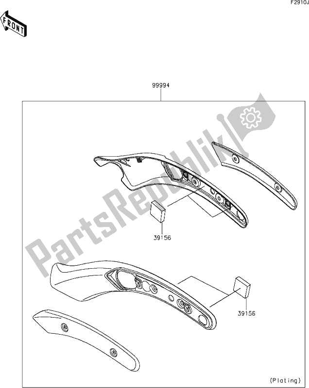 All parts for the 72 Accessory(fender Strut Cover) of the Kawasaki EN 650 Vulcan S 2019