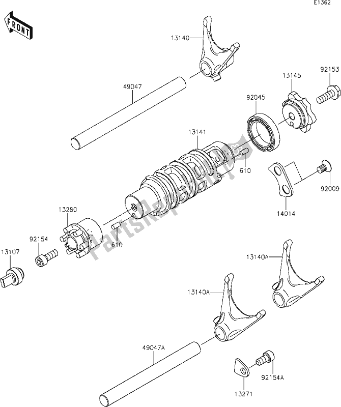 Todas las partes para 12 Gear Change Drum/shift Fork(s) de Kawasaki EN 650 Vulcan S 2020