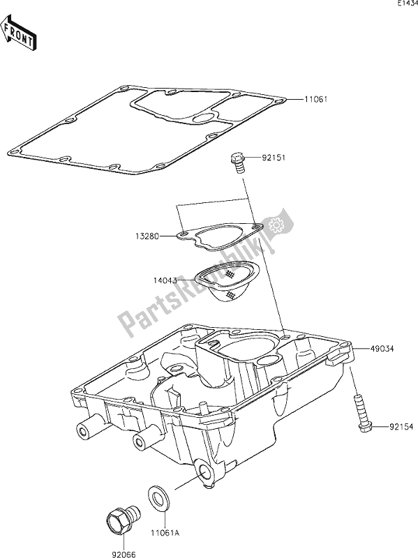 Todas las partes para 17 Oil Pan de Kawasaki EN 650 Vulcan S 2020