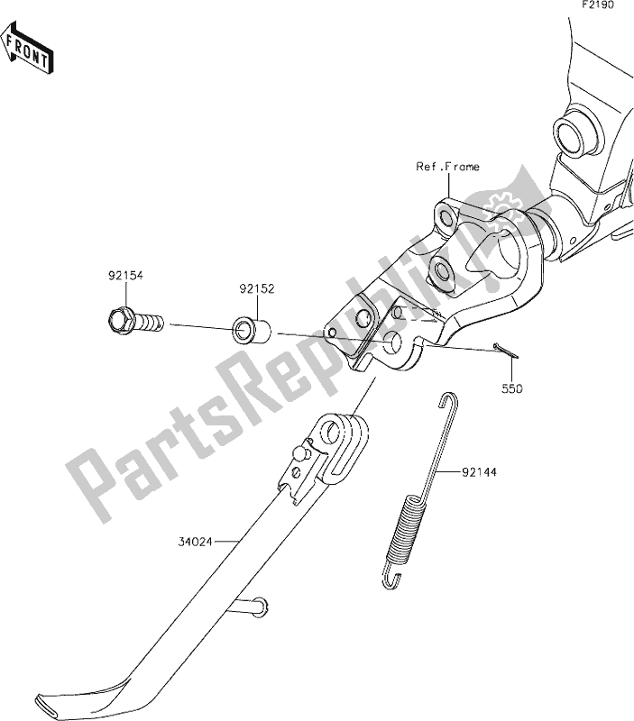 All parts for the 36 Stand(s) of the Kawasaki EN 650 Vulcan S 2020