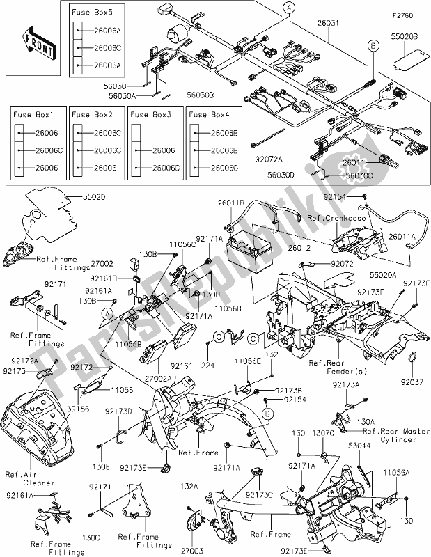 Todas las partes para 56-1chassis Electrical Equipment de Kawasaki EN 650 Vulcan S 2020