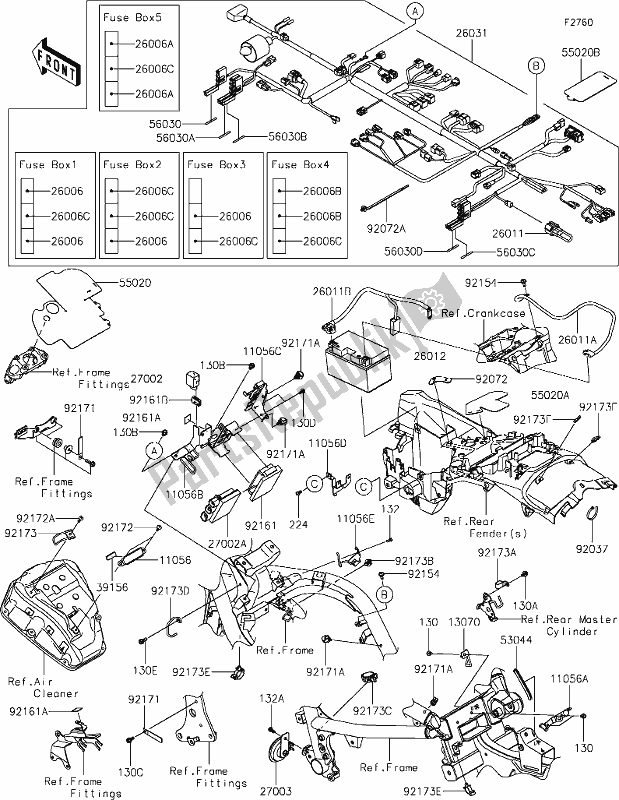 Todas las partes para 56 Chassis Electrical Equipment de Kawasaki EN 650 Vulcan S 2020