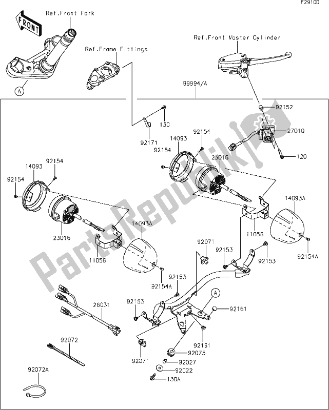 Todas as partes de 69 Accessory(sub Lamp) do Kawasaki EN 650 Vulcan S 2020