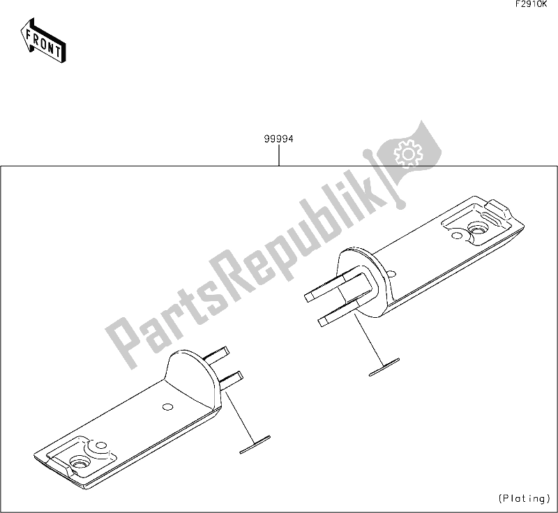 Todas las partes para 75 Accessory(foot Peg) de Kawasaki EN 650 Vulcan S 2020