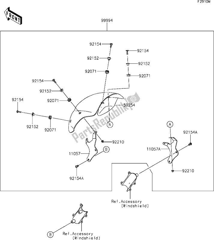 Todas las partes para 77 Accessory(cafe Deflector) de Kawasaki EN 650 Vulcan S 2020