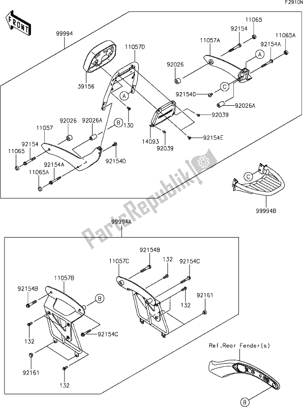 Tutte le parti per il 78 Accessory(passenger Backrest) del Kawasaki EN 650 Vulcan S 2020