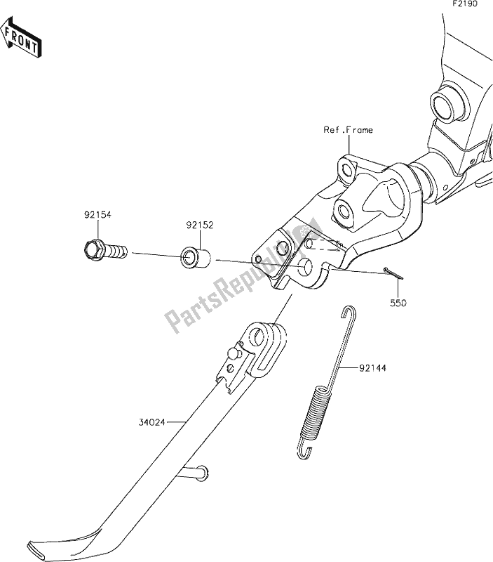 All parts for the 36 Stand(s) of the Kawasaki EN 650 Vulcan S 2021