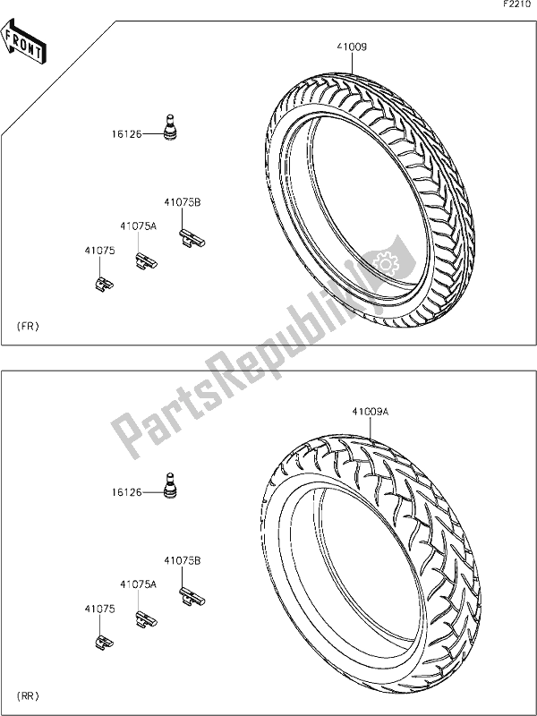 Tutte le parti per il 37 Tires del Kawasaki EN 650 Vulcan S 2021