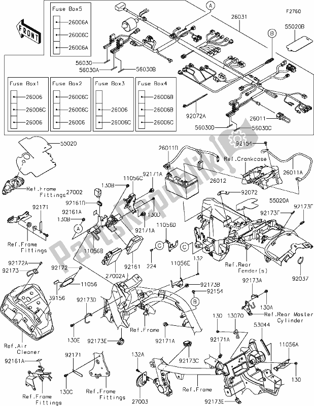 Tutte le parti per il 56-1chassis Electrical Equipment del Kawasaki EN 650 Vulcan S 2021