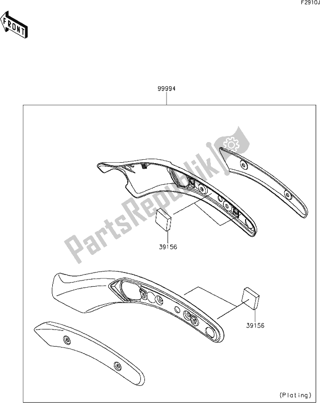 Tutte le parti per il 72 Accessory(fender Strut Cover) del Kawasaki EN 650 Vulcan S 2021