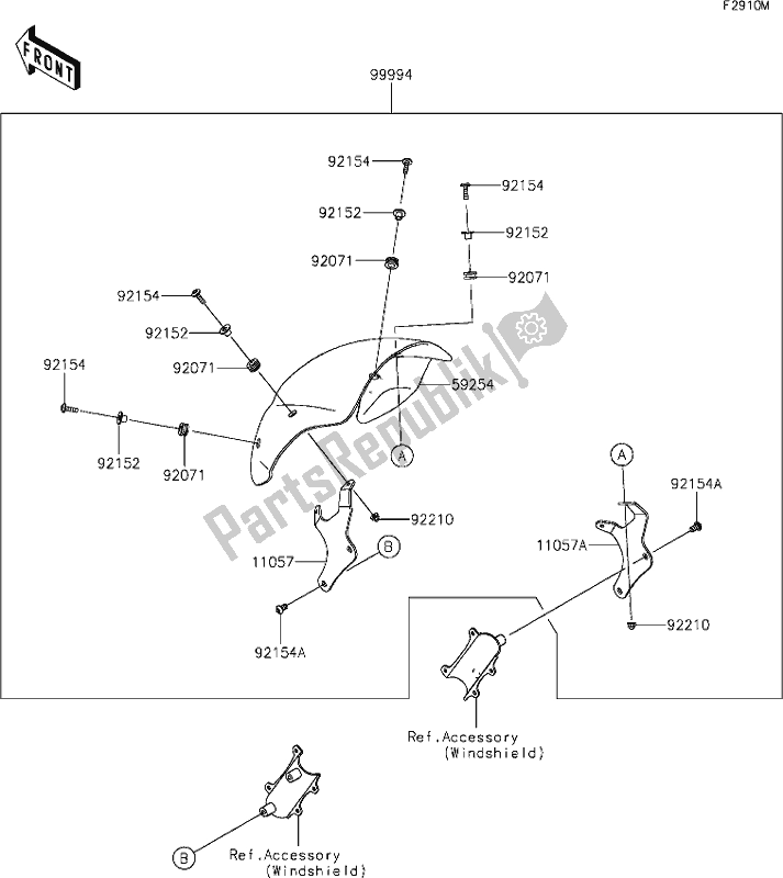 Tutte le parti per il 75 Accessory(cafe Deflector) del Kawasaki EN 650 Vulcan S 2021