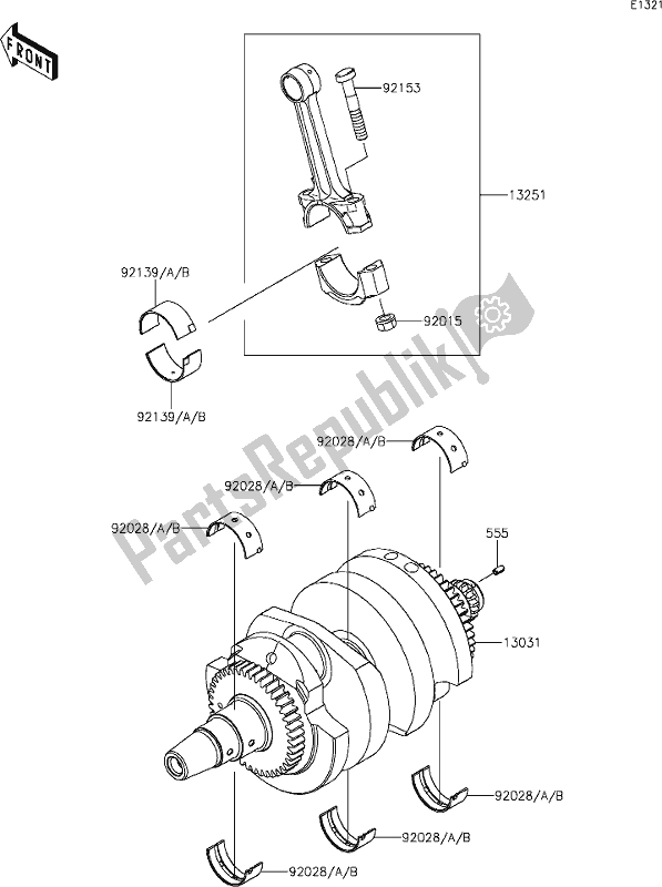 Tutte le parti per il 8 Crankshaft del Kawasaki EN 650 Vulcan S 2021