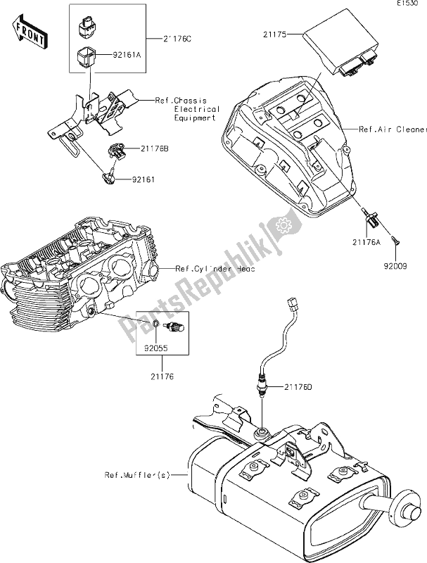 Todas las partes para 20 Fuel Injection de Kawasaki EN 650 Vulcan S Cafe 2019