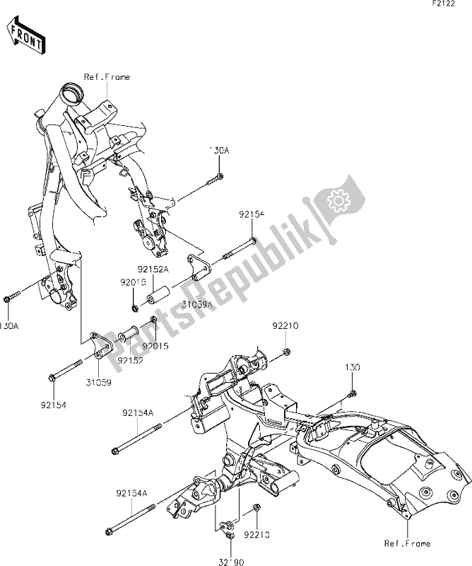 Todas las partes para 29 Engine Mount de Kawasaki EN 650 Vulcan S Cafe 2019