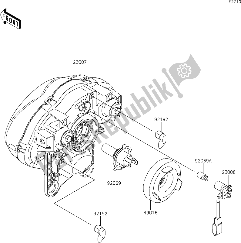 Wszystkie części do 53 Headlight(s) Kawasaki EN 650 Vulcan S Cafe 2019