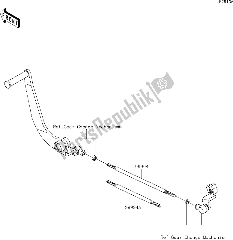 Toutes les pièces pour le 63 Accessory(tie Rod) du Kawasaki EN 650 Vulcan S Cafe 2019