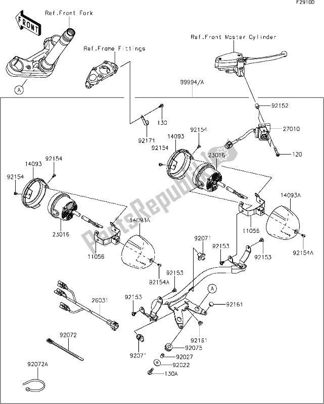 Todas las partes para 66 Accessory(sub Lamp) de Kawasaki EN 650 Vulcan S Cafe 2019