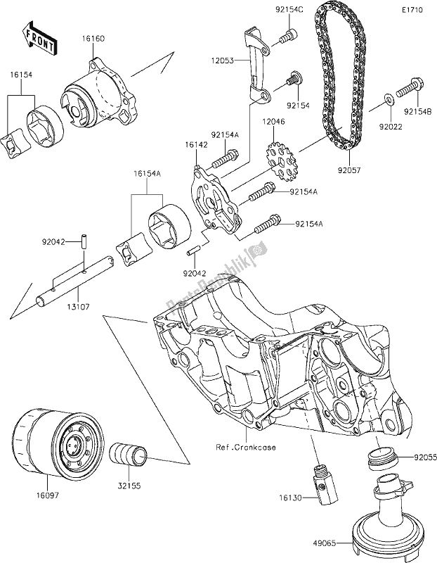 Todas las partes para 21 Oil Pump de Kawasaki EN 650 Vulcan S Cafe 2021