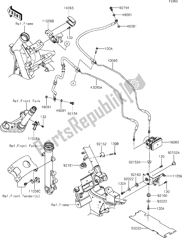 Wszystkie części do 41 Brake Piping Kawasaki EN 650 Vulcan S Cafe 2021