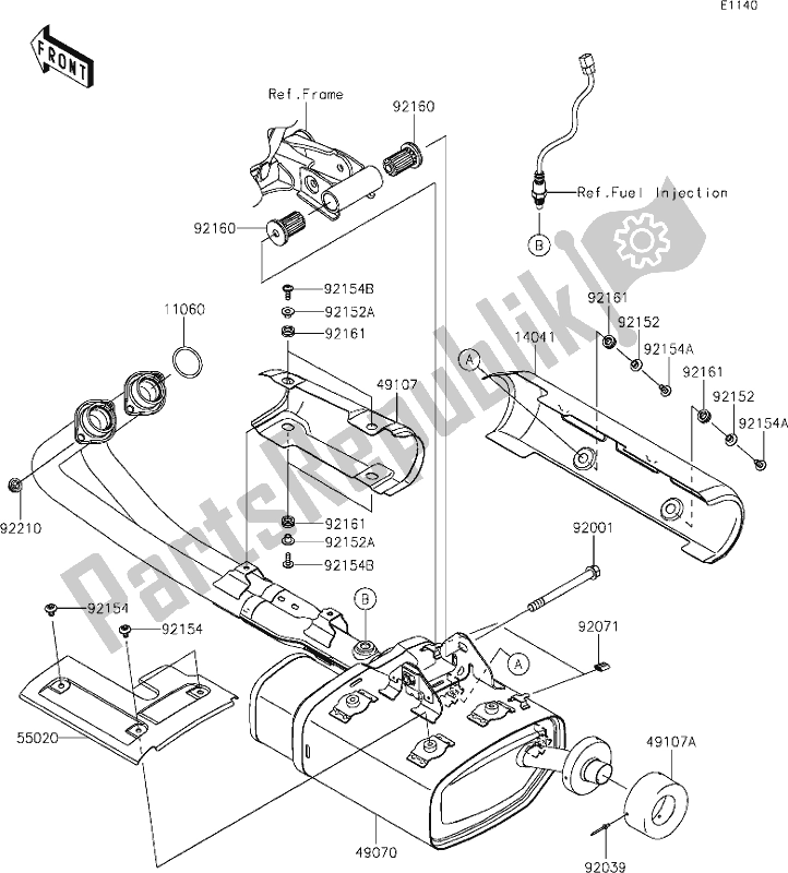 Todas las partes para 5 Muffler(s) de Kawasaki EN 650 Vulcan S Cafe 2021