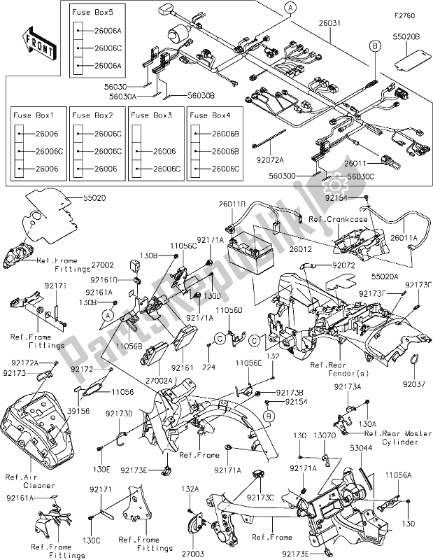 Todas las partes para 56 Chassis Electrical Equipment de Kawasaki EN 650 Vulcan S Cafe 2021