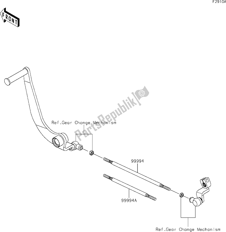 Toutes les pièces pour le 63 Accessory(tie Rod) du Kawasaki EN 650 Vulcan S Cafe 2021