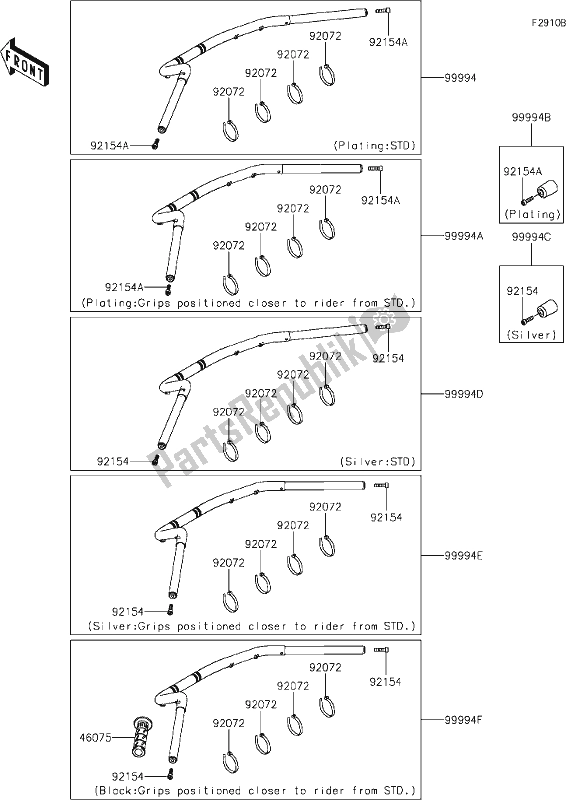 Todas las partes para 64 Accessory(handlebar) de Kawasaki EN 650 Vulcan S Cafe 2021