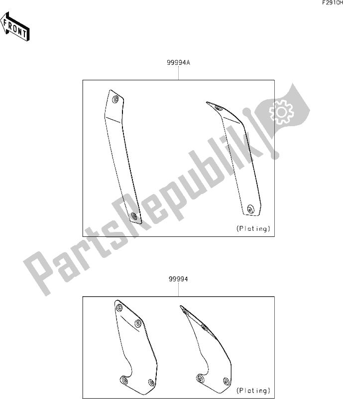 Todas las partes para 70 Accessory(outer Cover) de Kawasaki EN 650 Vulcan S Cafe 2021