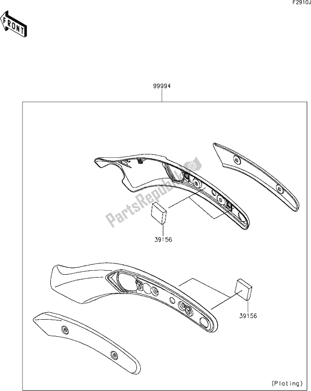 Tutte le parti per il 71 Accessory(fender Strut Cover) del Kawasaki EN 650 Vulcan S Cafe 2021