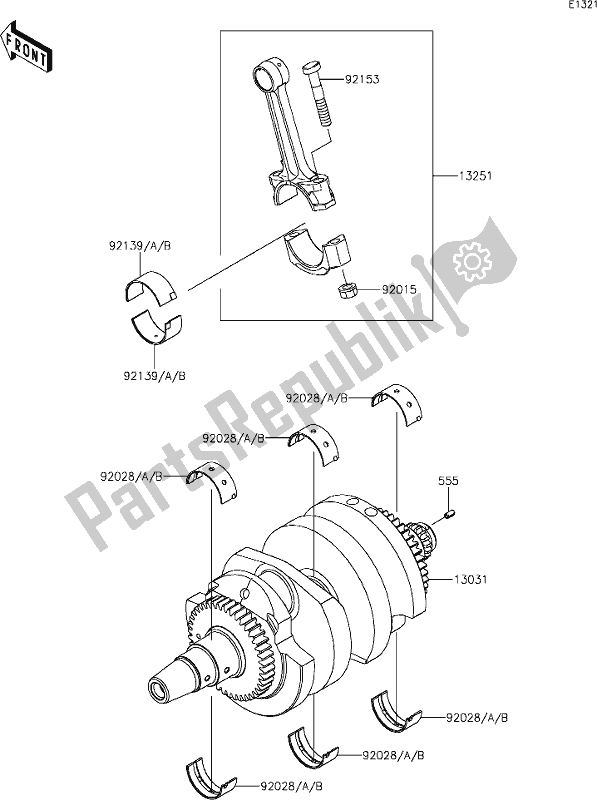 Todas las partes para 8 Crankshaft de Kawasaki EN 650 Vulcan S Cafe 2021