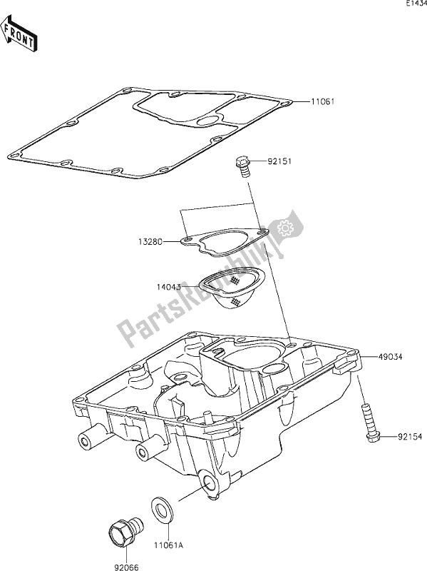 Wszystkie części do 17 Oil Pan Kawasaki EN 650 Vulcan S SE 2019