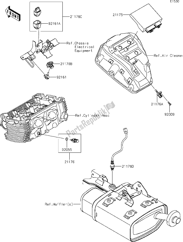 Alle onderdelen voor de 20 Fuel Injection van de Kawasaki EN 650 Vulcan S SE 2019