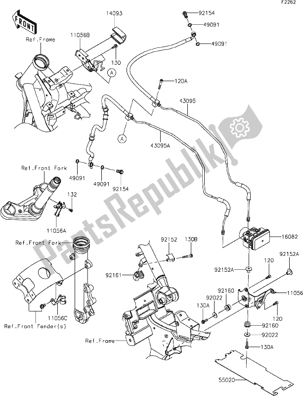 Toutes les pièces pour le 41 Brake Piping du Kawasaki EN 650 Vulcan S SE 2019