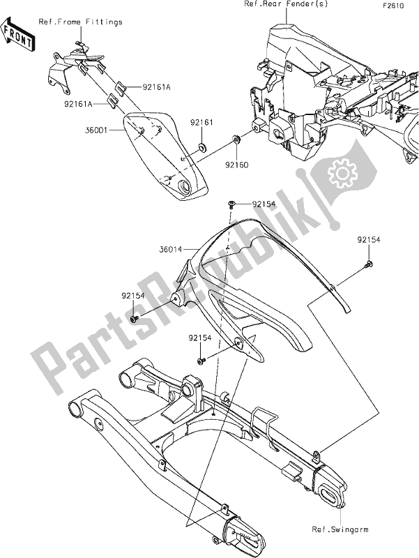 Toutes les pièces pour le 52 Side Covers/chain Cover du Kawasaki EN 650 Vulcan S SE 2019