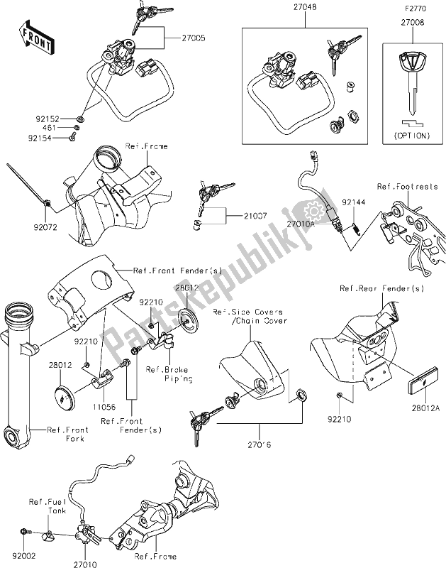 Wszystkie części do 57 Ignition Switch Kawasaki EN 650 Vulcan S SE 2019