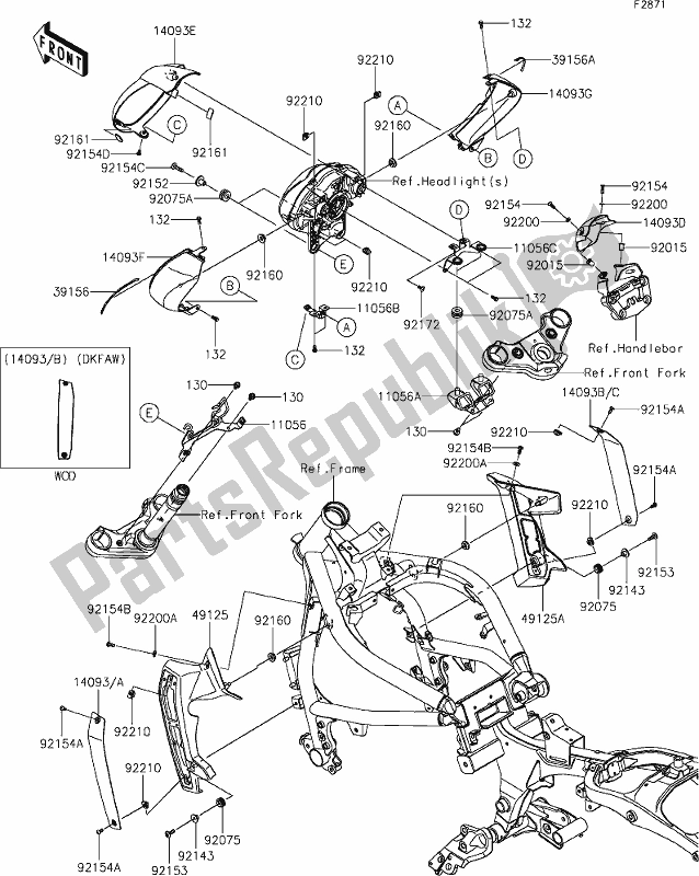 Toutes les pièces pour le 62 Cowling du Kawasaki EN 650 Vulcan S SE 2019