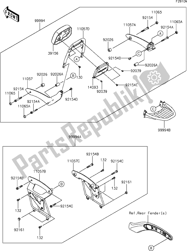 Wszystkie części do 76 Accessory(passenger Backrest) Kawasaki EN 650 Vulcan S SE 2019