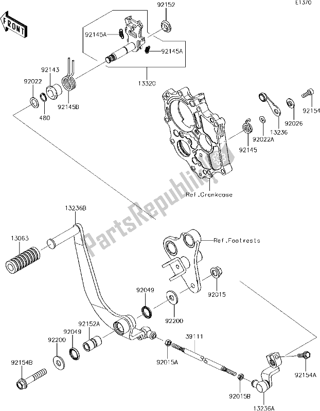 All parts for the 13 Gear Change Mechanism of the Kawasaki EN 650 Vulcan S Special Edition 2017