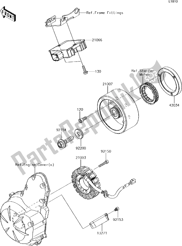 All parts for the 22 Generator of the Kawasaki EN 650 Vulcan S Special Edition 2017